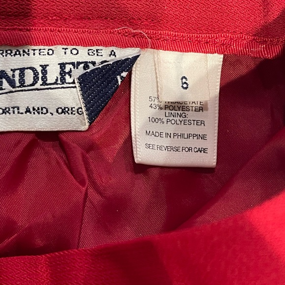 Vintage Pendleton size 6 red skirt set - Picture 8 of 12